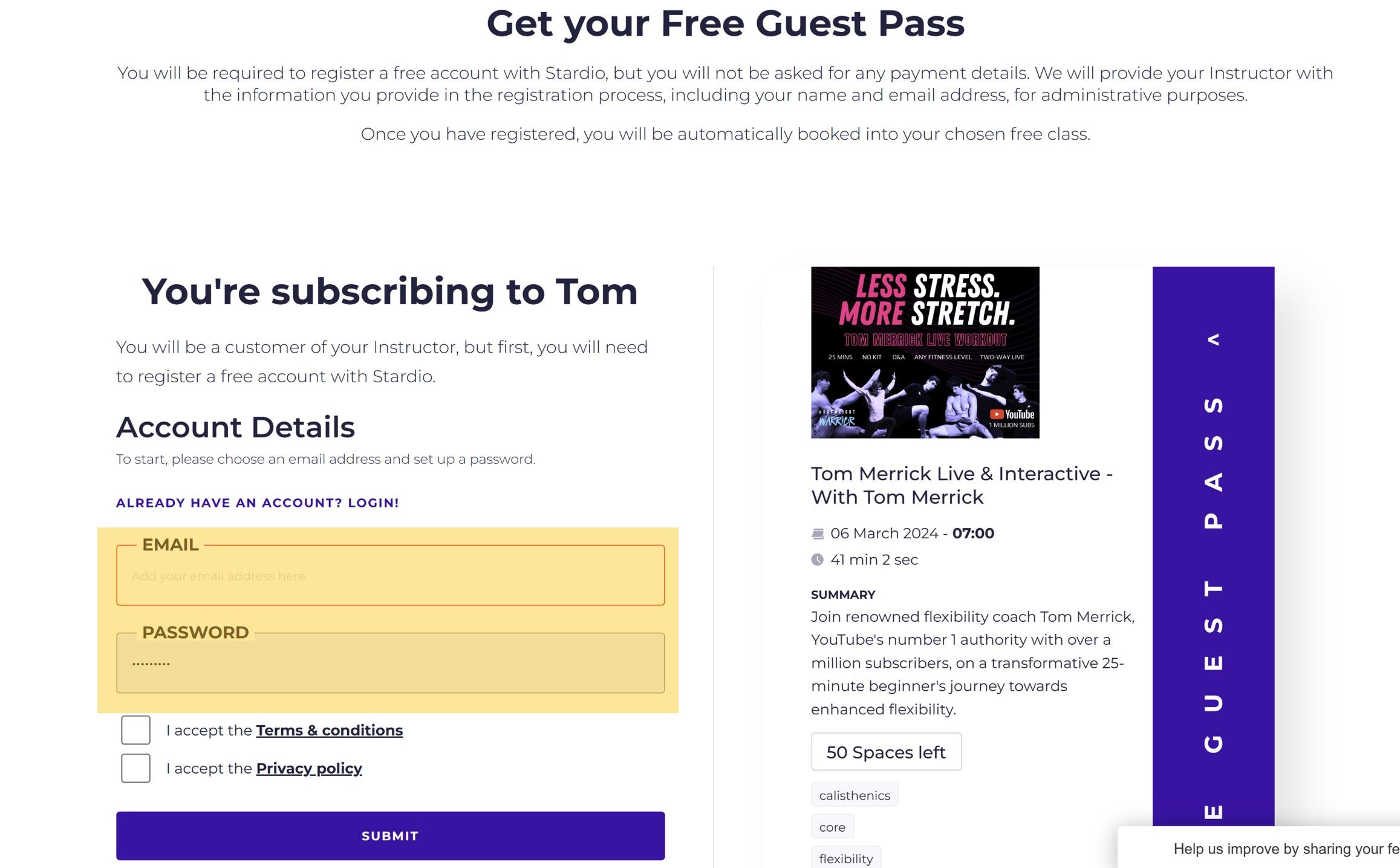 How to get a guest pass